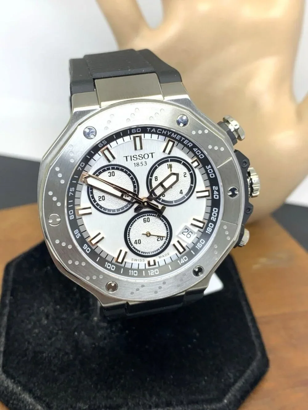 Tissot Men's Watch T-Race Chronograph Swiss Quartz Silver Black T1414171701100